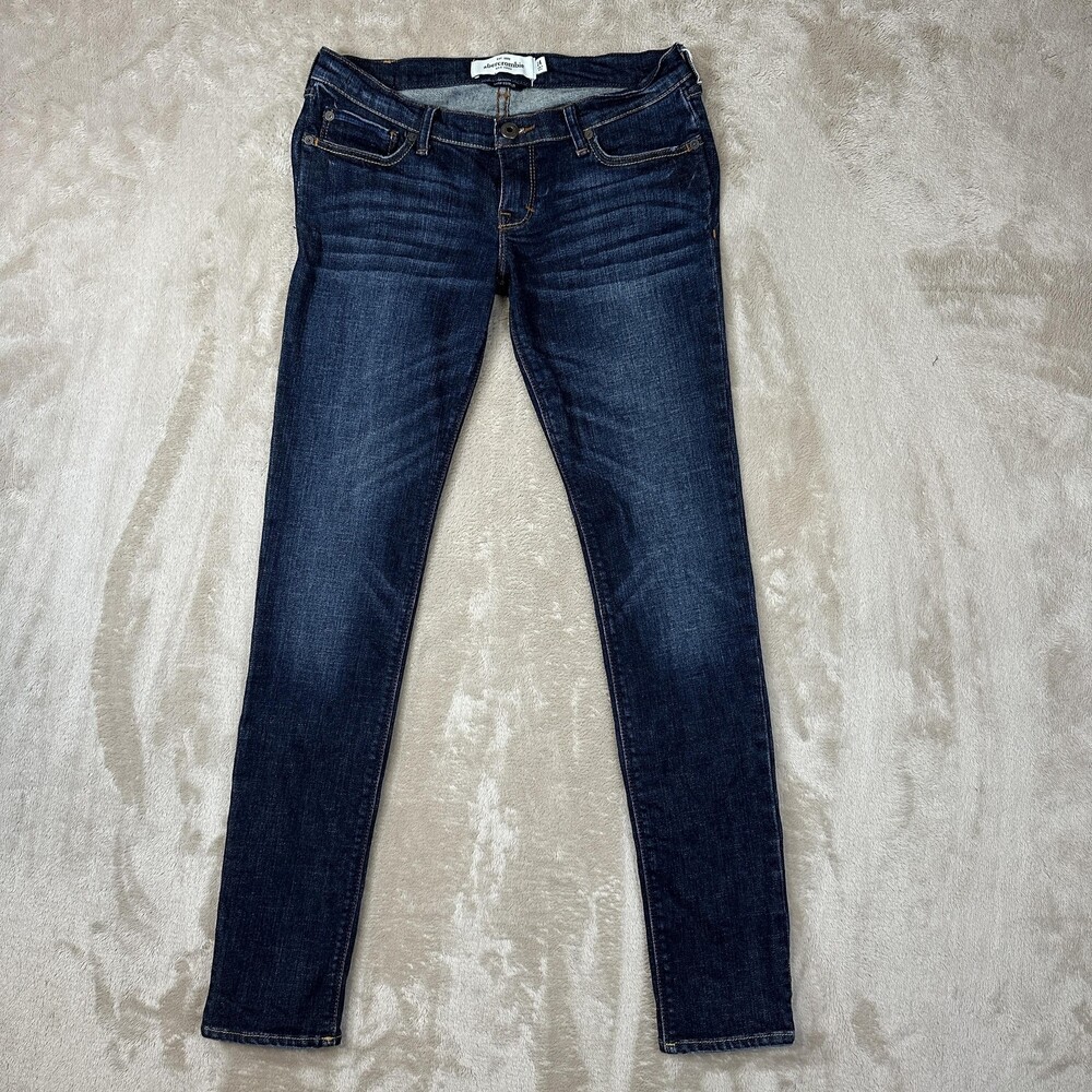 Abercrombie & Fitch Jeans Girls 14 Blue Skinny Cute Stretch Dark Wash Denim